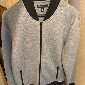 INC International Concepts - Men's Gray Sweater Bomber Jacket